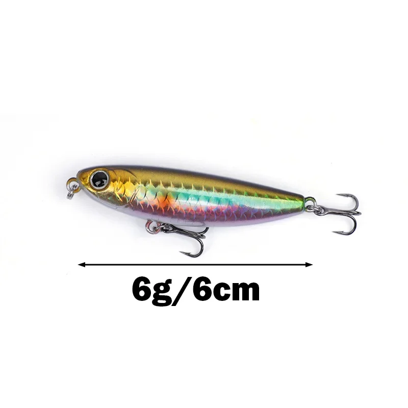 OUTKIT-señuelo de pesca con lápiz flotante, 6cm, 6g, Wobblers, Topwater, Crankbait, señuelos artificiales de fundición larga, cebo duro - imagen 2