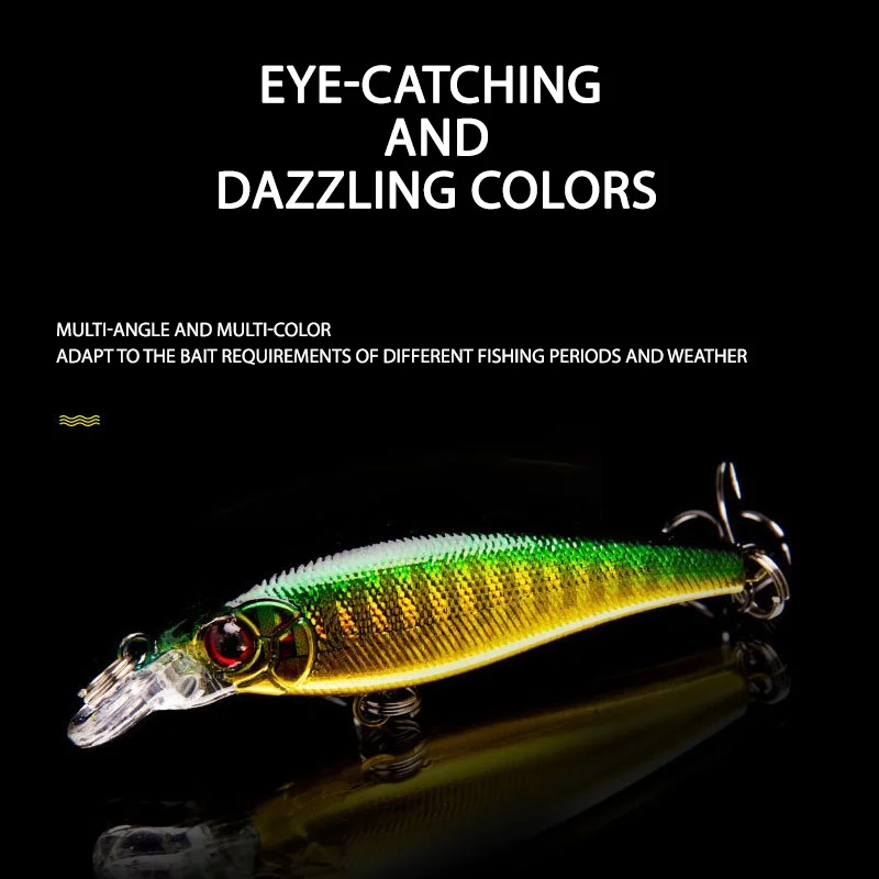 Señuelo de pesca Wobbler flotante Goture 7,5 cm/6,7g calidad Minnow Crankbait aparejos de pesca señuelo Minnow cebo duro con 6 #   Ganchos - imagen 3