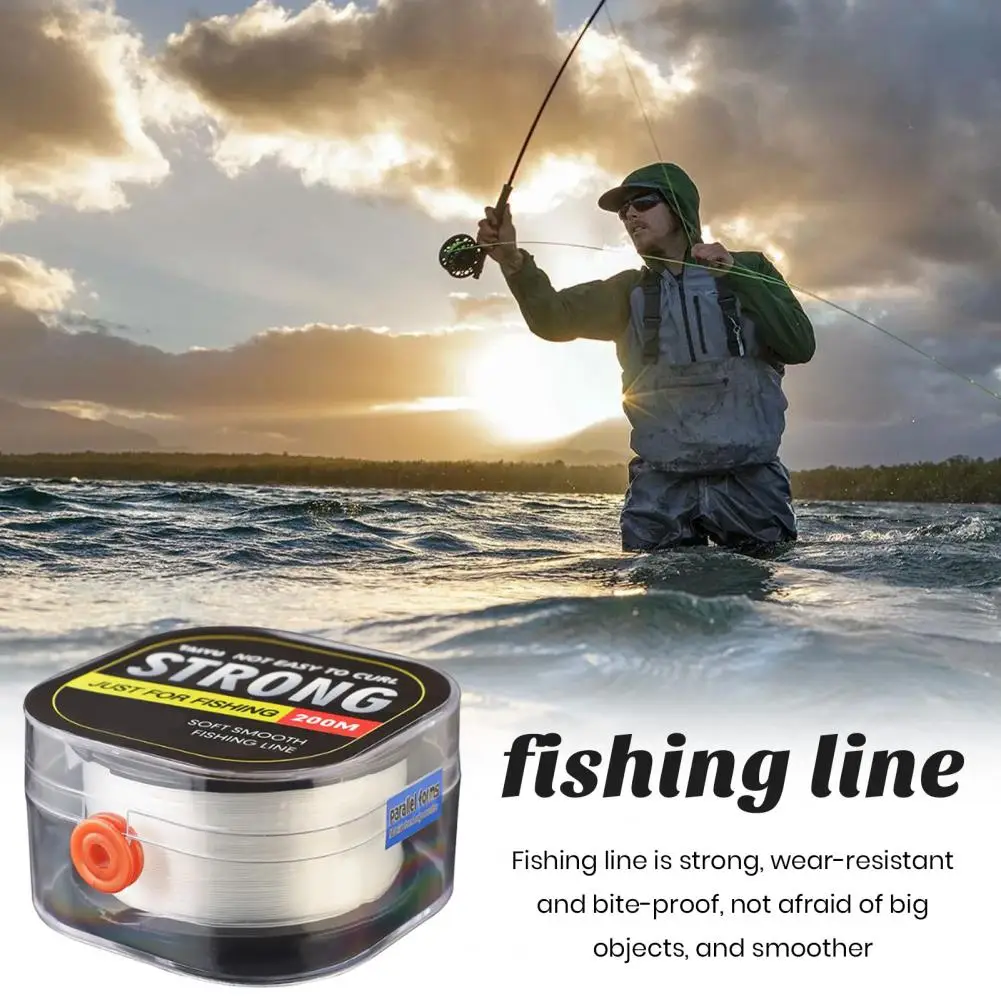 Línea de pesca de fluorocarbono Premium de 200M, resistente al desgaste, línea de pesca suave de nailon Flexible Extra larga, accesorios de pesca - imagen 2