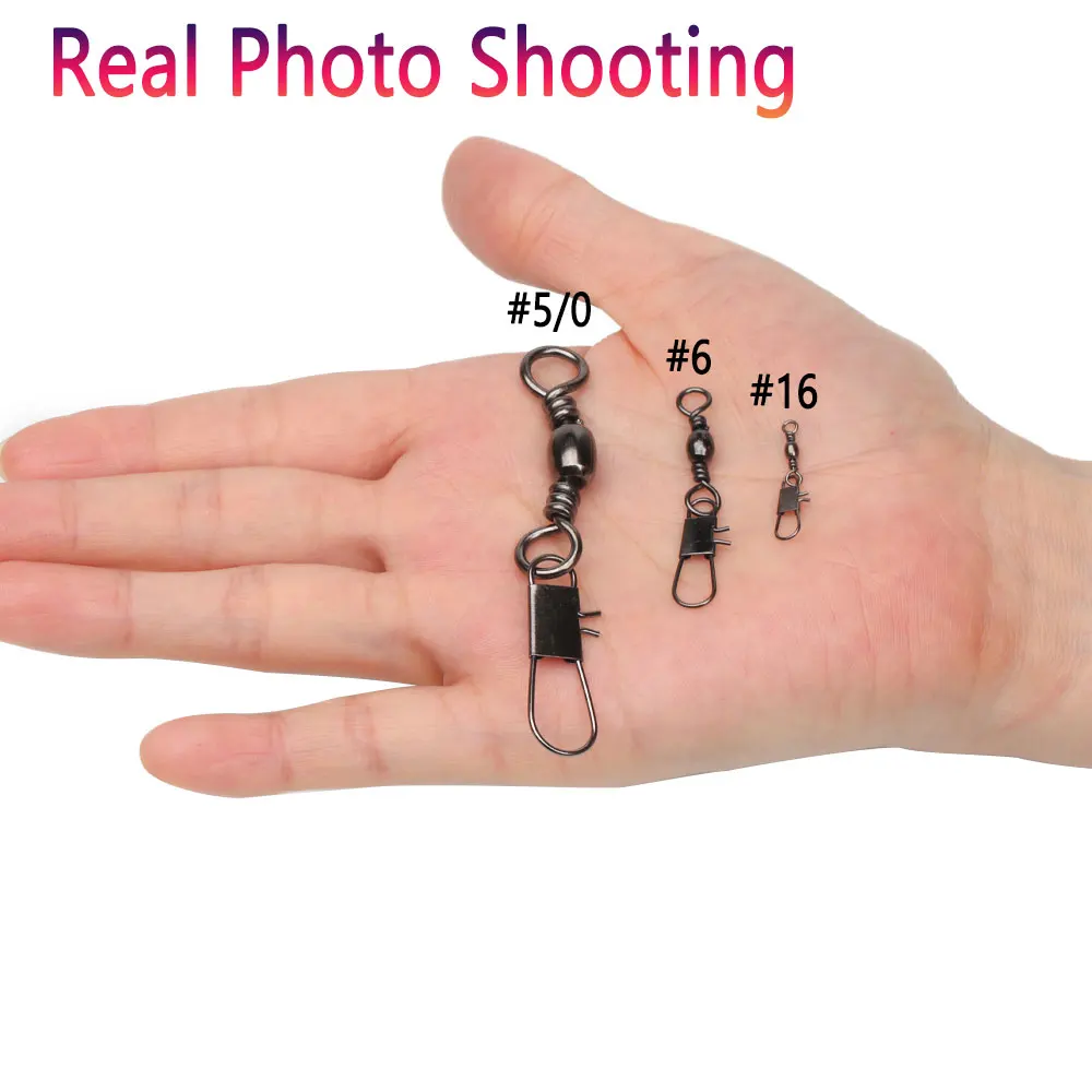 Bimoo-barril giratorio con enclavamiento, conector de pesca a presión, Pin a presión, señuelo de pesca rodante, aparejos Sabiki, accesorios para peces de mar - imagen 5