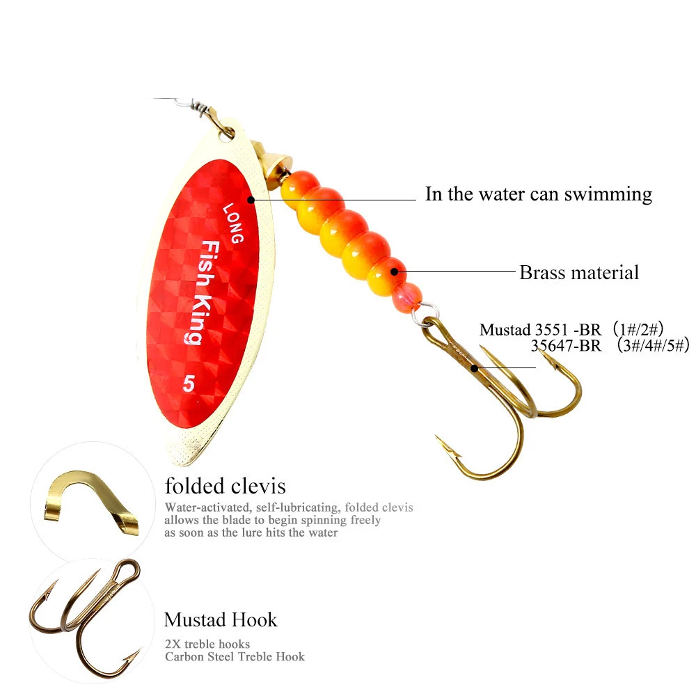 Señuelo giratorio metálico para lubina – Wobbler cuchara artificial - imagen 4