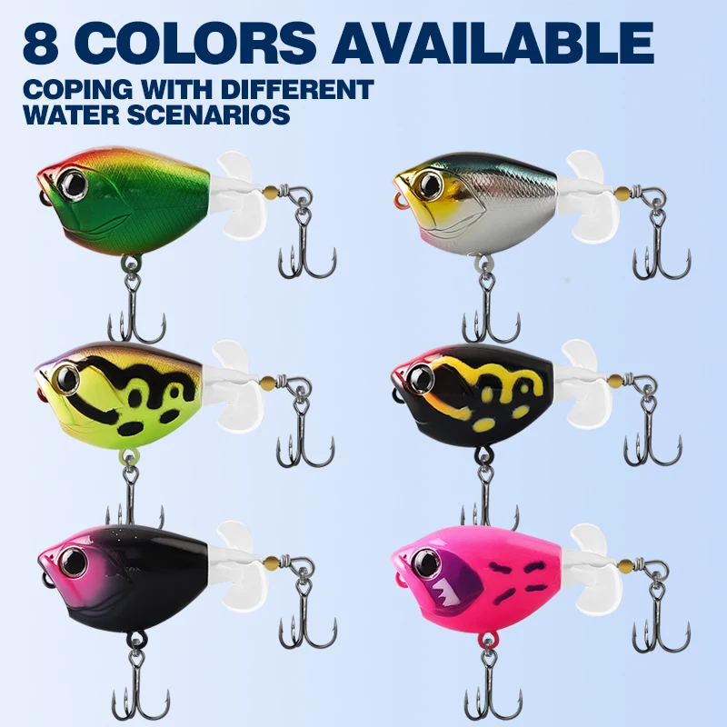 TAIYU Popper Microbait Topwater doble hélice para salpicadura - imagen 3
