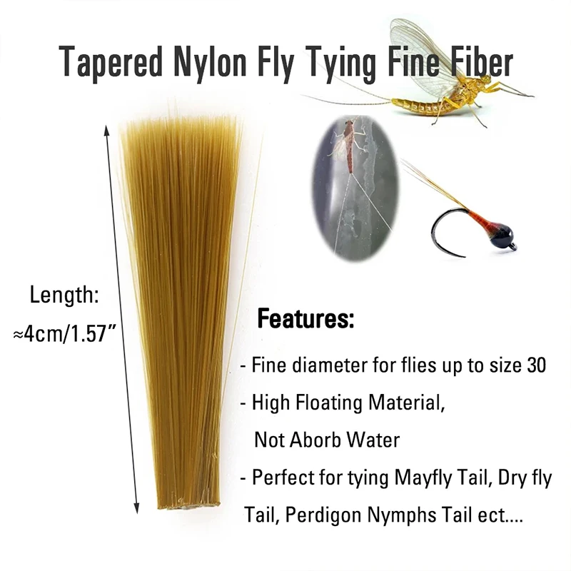 Royal Sissi-Juego de 5 colores, colas mayfly súper finas de 1,5 pulgadas de largo, flotador de cuenca, fibra de nailon de microfibra, material sintético para atar moscas - imagen 3