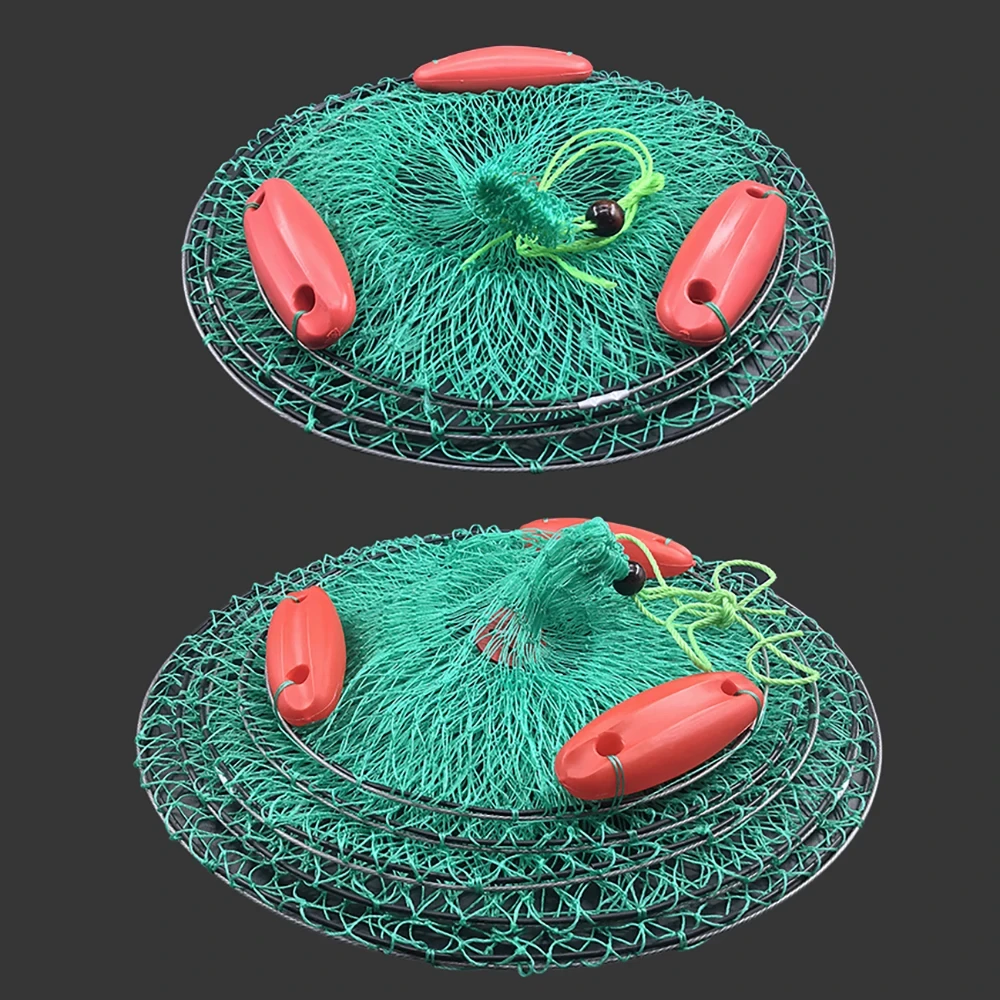 Red de pesca con tres deriva para protección del mar, bolsa de red de bolsillo, jaula de pescado plegable de secado rápido, cesta de pescado gruesa, accesorios de pesca - imagen 2