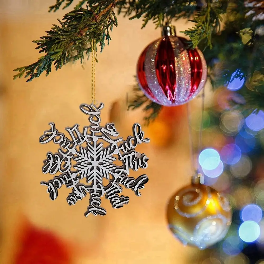 Adornos de copos de nieve de madera para árbol de Navidad, adornos colgantes de copos de nieve para fiesta, hogar, oficina, Bar - imagen 4