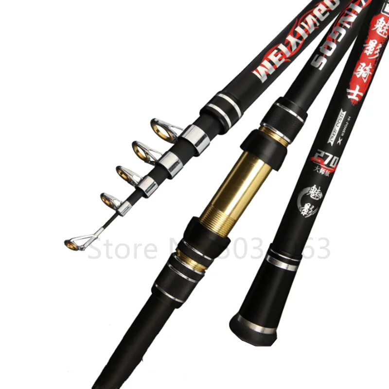 Caña de pescar telescópica portátil, barco de mar de alta calidad, equipo de pesca de carpa en roca, 2,1 m, 2,4 m, 2,7 m, 3,6 m, 3,9 m, 4,5 m - imagen 3