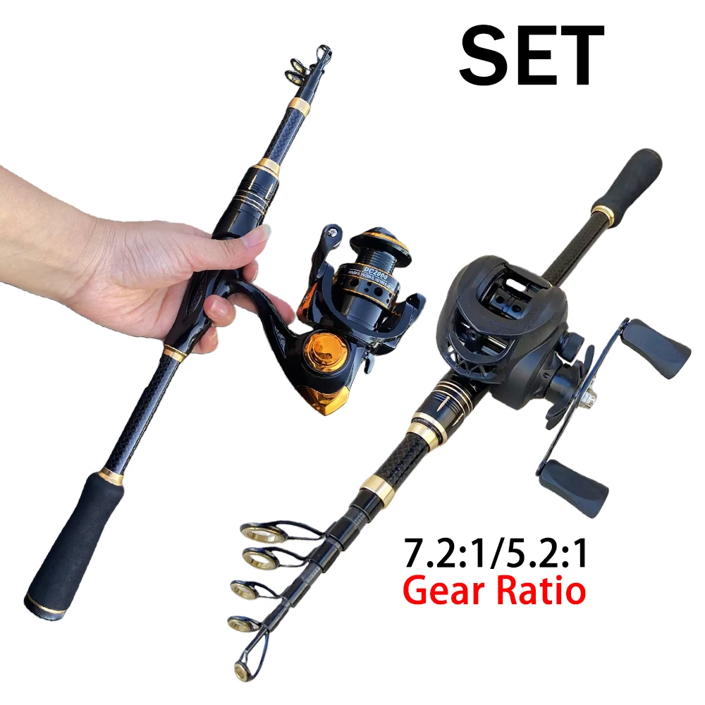 Combo caña telescópica carrete 1.8m – Pesca mar y río - imagen 2