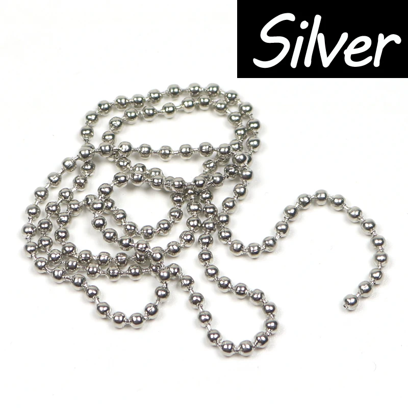 Wifreo-Cadena de bolas para pesca con mosca, 45cm, 60cm, Ojos de Metal, 1,5mm, 2,0mm, 2,4mm, 3,2mm, Material de pesca con mosca de Ninfa, negro, plateado, dorado - imagen 5