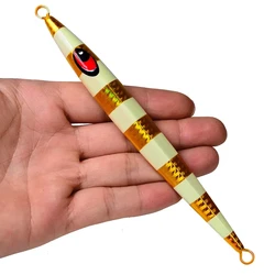 Señuelo de pesca con plantilla de Metal de velocidad rápida luminoso 150G 200G 250G Off Shore, cuchara de Jigging Vertical súper dura, aparejos de pesca