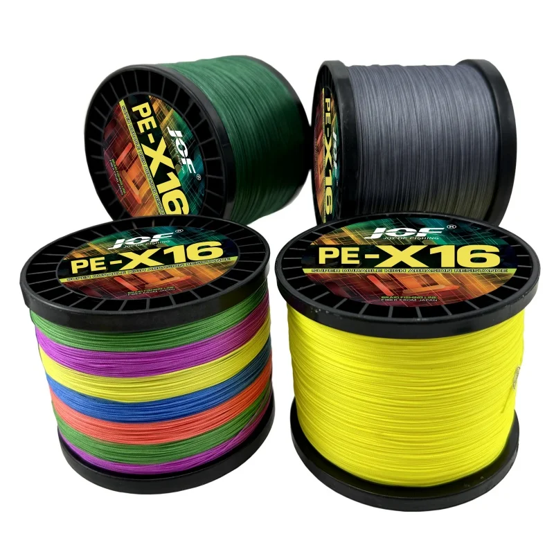 Línea de pesca trenzada JOF, 16/12 hebras, 500m, 4 colores, arrastre máximo, 200LB, alambre de PE multifilamento de fundición larga para pesca en agua salada en el mar - imagen 3