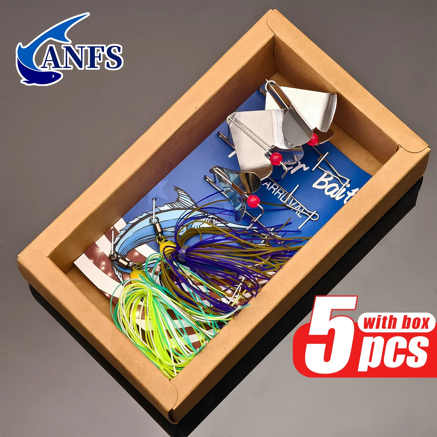 ANFS 2 piezas de cebo giratorio con 3 piezas de tamaño vibrante, cabezal de reemplazo, señuelos de pesca giratorios, cosas de pesca geniales Angelköder - imagen 2