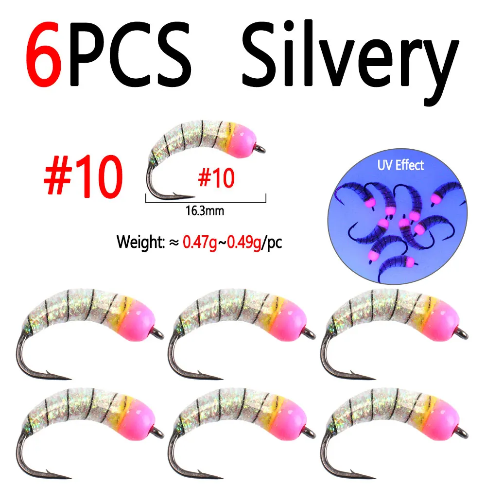 6pcs Silvery Sz 10