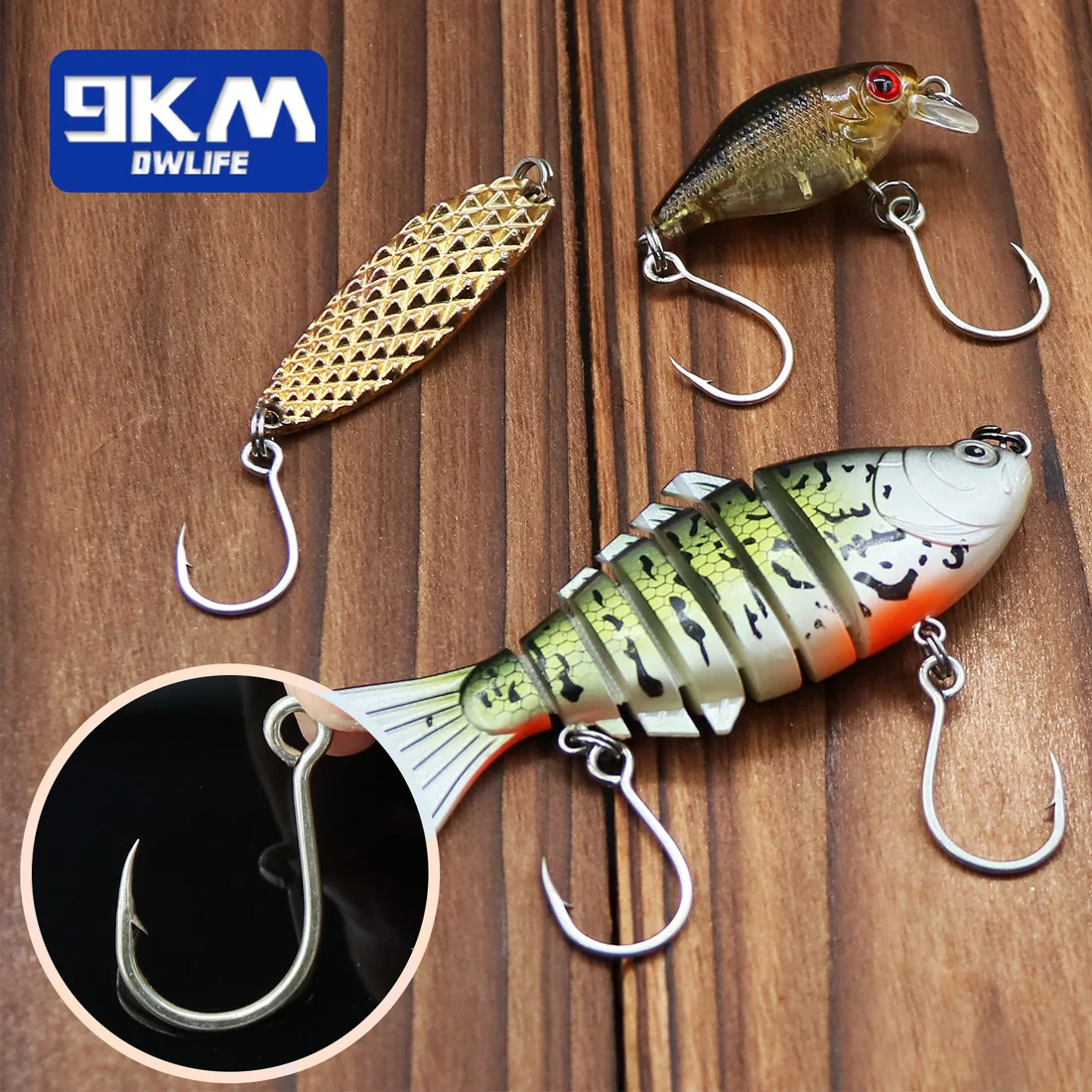 Anzuelos jig head 9KM con púas – Ojo grande para vinilos - imagen 5