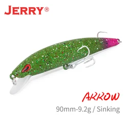 Jerry Arrow-señuelo Artificial para pesca de agua dulce, anzuelo triple de 90mm, trucha, lubina, Jerkbait
