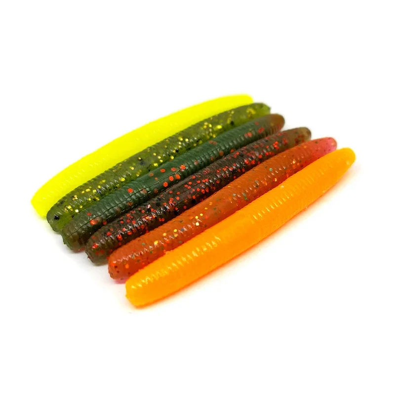Nuevo 20 piezas Señuelos blandos de pesca 5cm 1,36g cebos de gusanos artificiales Señuelos de Pesca de silicona Crankbait aparejos de pesca lubina - imagen 3