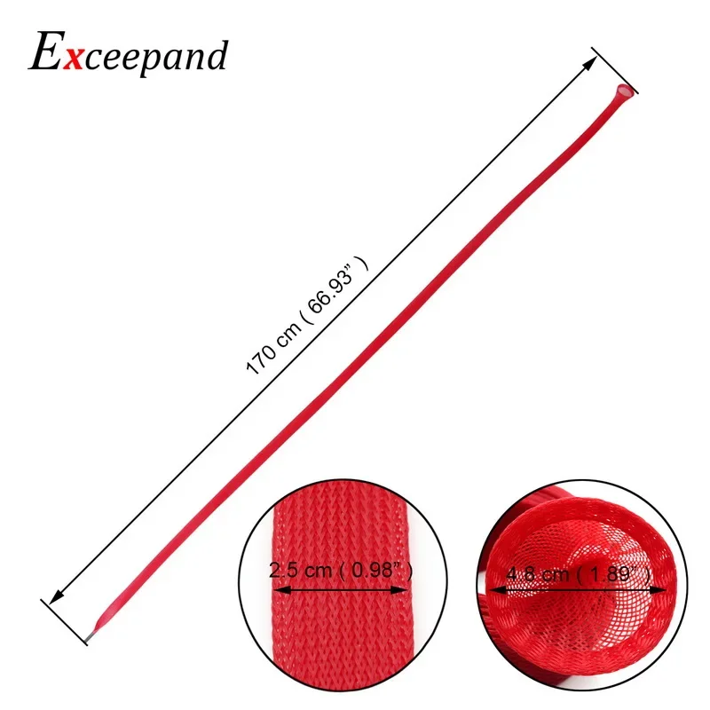 Funda para caña de pescar sin enredos, 170 cm, 25 mm de ancho, cubierta para caña de pescar fundida, Protector de calcetín - imagen 5