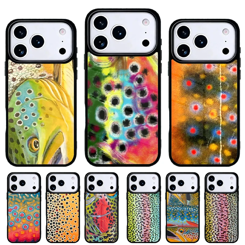 Funda iPhone con diseño de piel de trucha arcoíris