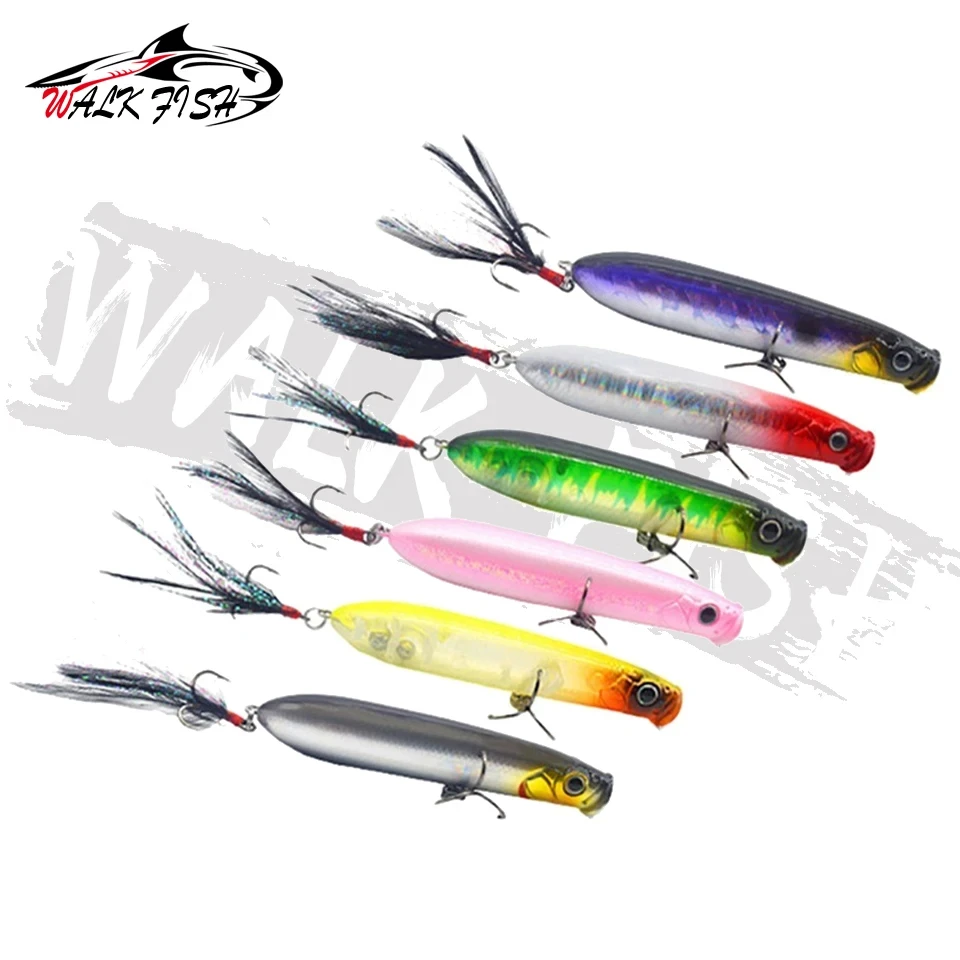 WALK FISH-señuelo de Pesca Popper flotante, superficie de Pesca de lubina, caminantes, cebo flotante para Spinning, 10g, 16,5g, 1 Uds. - imagen 4