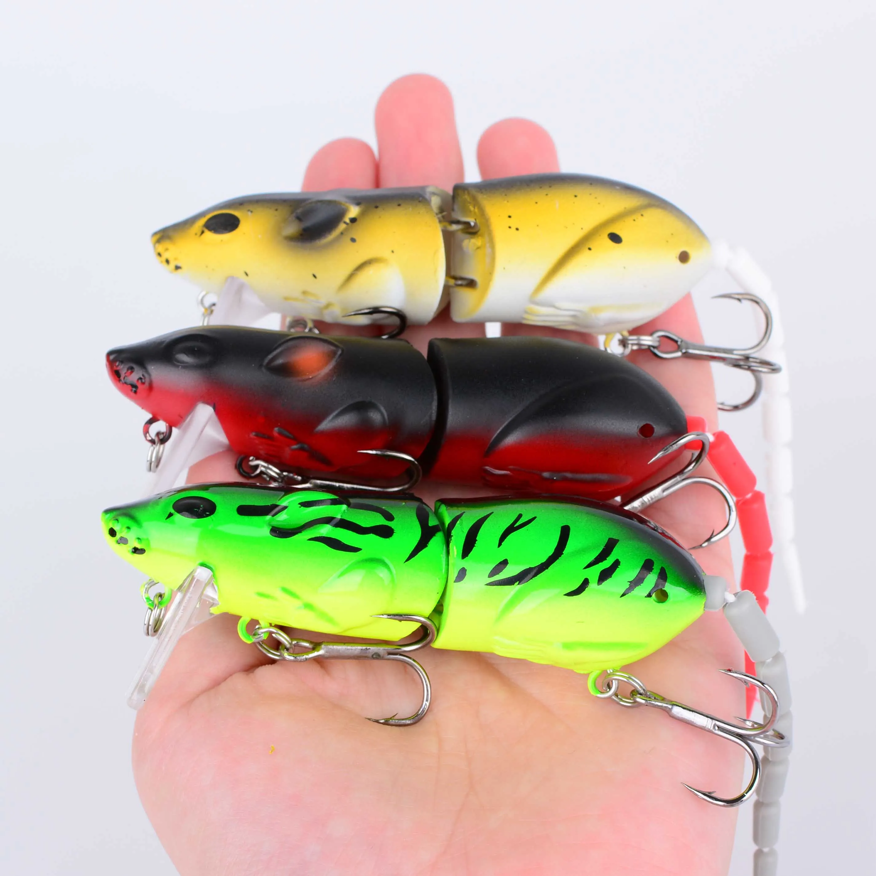 Señuelo de ratón de plástico Artificial, 7 Uds., señuelo de pesca Swimbait, rata, Lucio, lubina, pececillo, cebos flotantes, aparejos de pesca - imagen 5