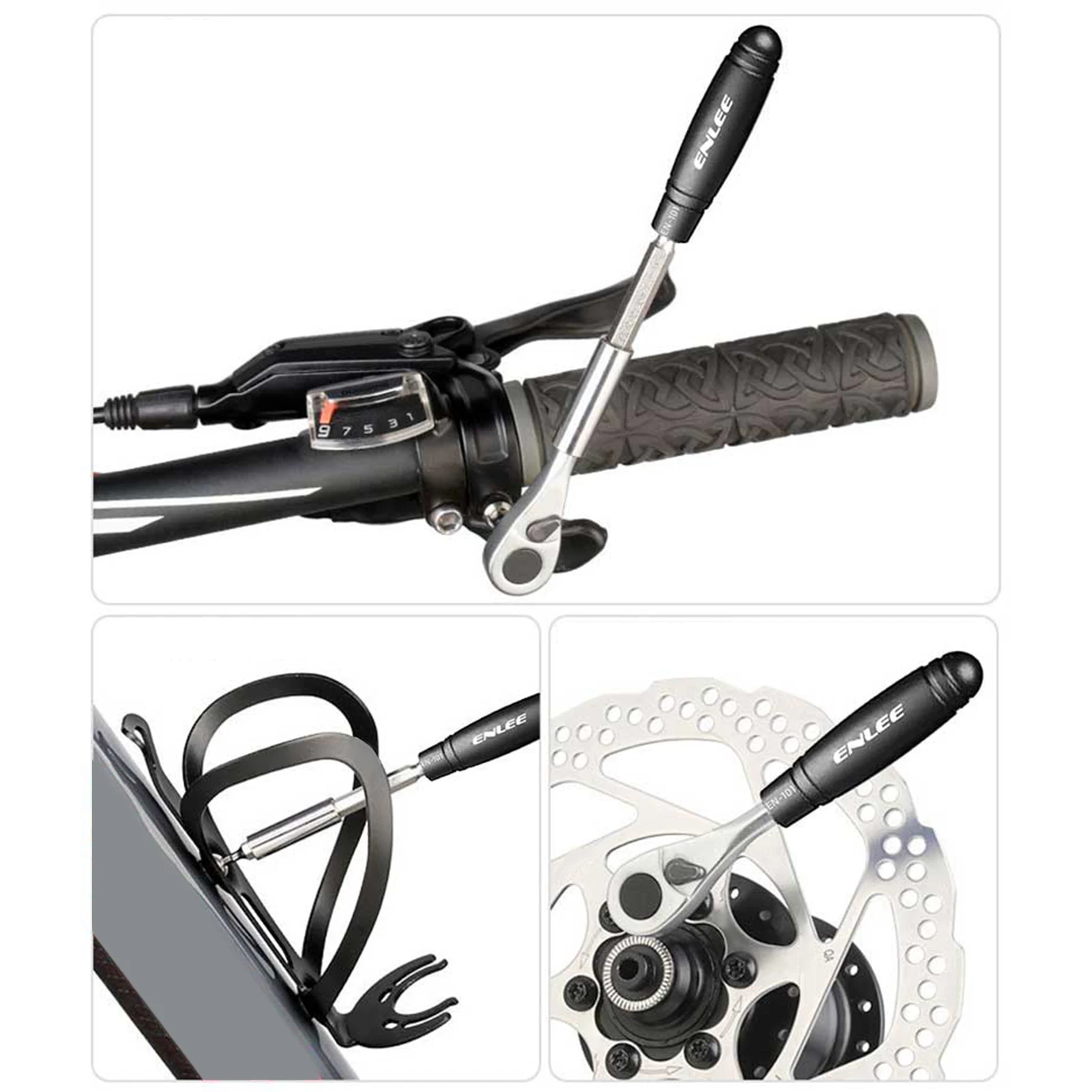 Juego de llaves de trinquete, palancas para neumáticos, piezas de parche, 72 dientes, trinquete direccional doble 5 °   Reparación de neumáticos de bicicleta con interruptor de un clic de rotación - imagen 4