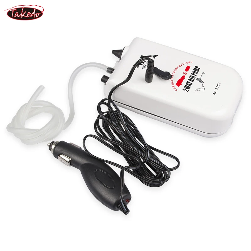 TAKEDO AP-2102 bomba de oxígeno de plástico de 2 velocidades portátil impermeable Mini bomba de aire de pesca de acuario para pecera pesca al aire libre - imagen 3
