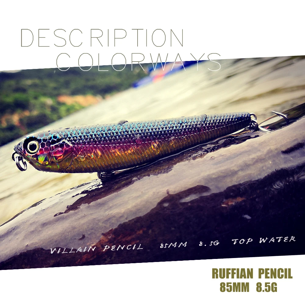 Castfanatic EG85 8,5g Topwater lápiz señuelo flotante Stickbait Wobblers pesca Artificial wobblers señuelos para trucha Walker señuelo ﻿ - imagen 5