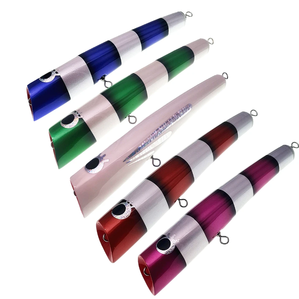 Señuelo de curricán de madera para pesca en agua salada, cebo de fundición de superficie de agua superior, palo de lápiz, 65g90g120g140g - imagen 4