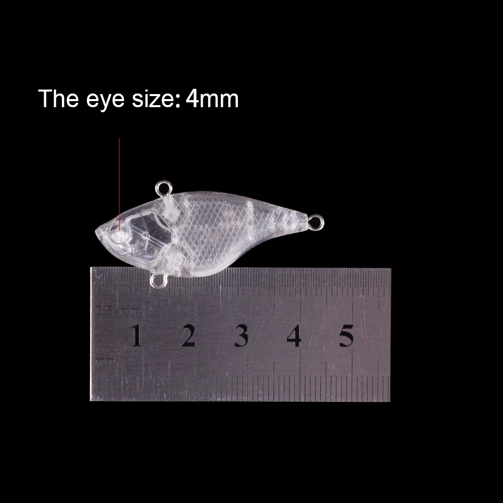 Hanlin-Cebo duro sin pintar, 10/20 piezas, Mini VIB, 3,5 cm, 4g, Señuelos de Pesca en blanco, bolas de plástico transparente, cuerpos duros, aparejos de hundimiento oscilantes - imagen 2