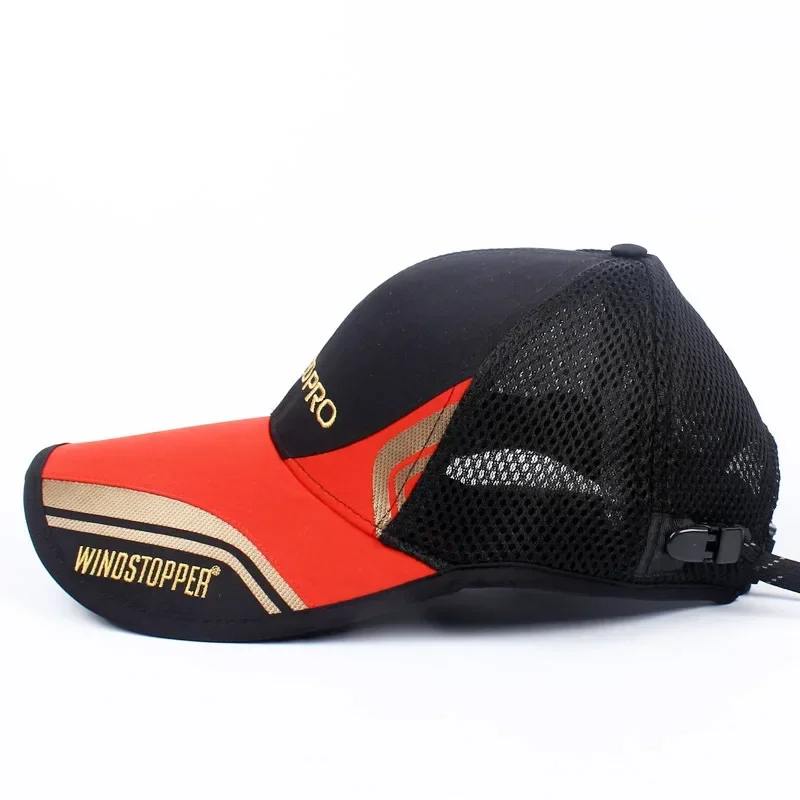 Gorras de pesca con mosca, sombrero de pesca de secado rápido, ajustable, impermeable, gorras de béisbol deportivas para exteriores, sombrero con protección UV con Clip para hombres - imagen 3