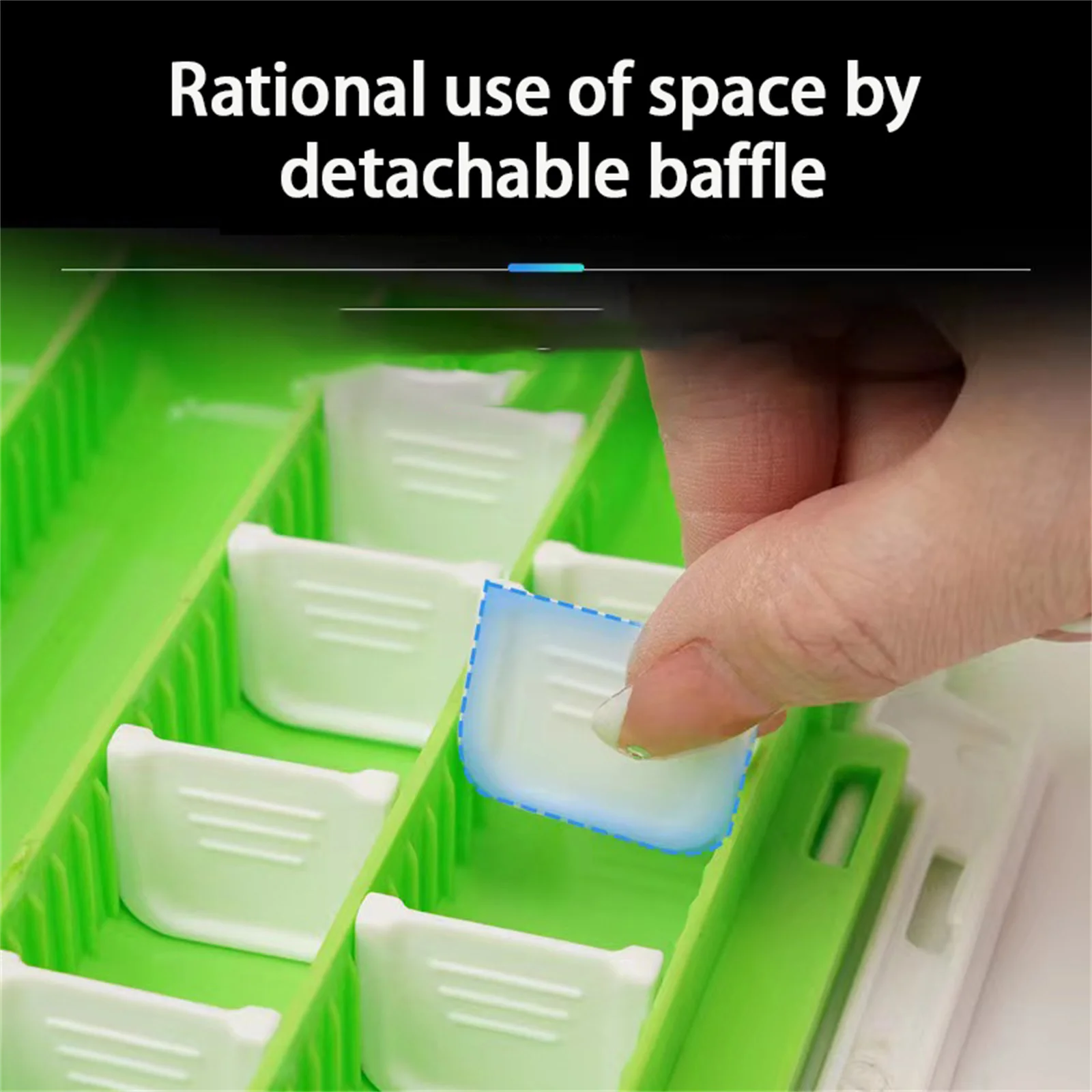 Caja de señuelos de pesca portátil, caja organizadora de señuelos de pesca con múltiples rejillas ajustables, práctico accesorio de pesca al aire libre, engranajes para peces de hielo - imagen 4