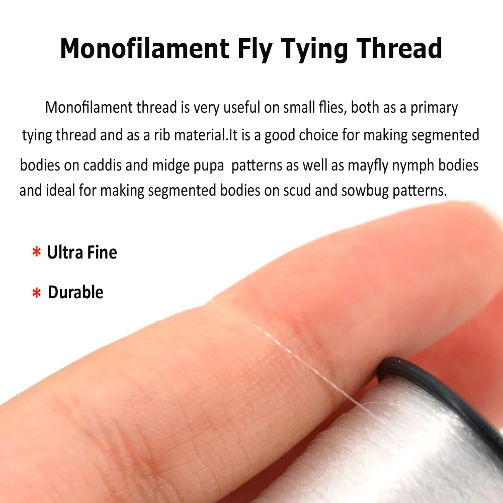 ICERIO-Filo de atado de moscas monofilamento de 0,006 pulgadas para moscas pequeñas y Material de costilla para atado de moscas Caddis,Midge y mayfly nymph - imagen 3