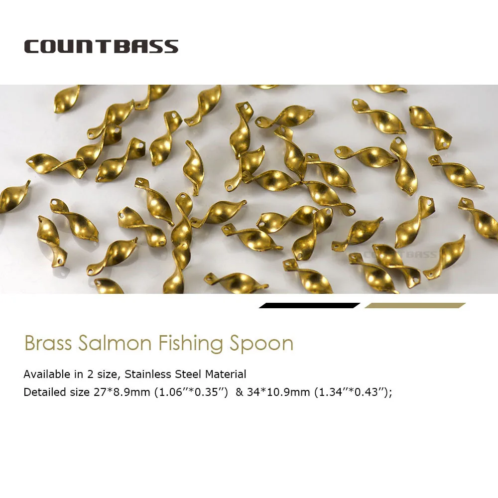 COUNTBASS 50 Uds. Cucharas de pesca de salmón de latón en blanco 2,3g (5/64oz) y 3,3g(1/8oz), cebos de señuelo para Lucio y trucha sin pintar - imagen 3