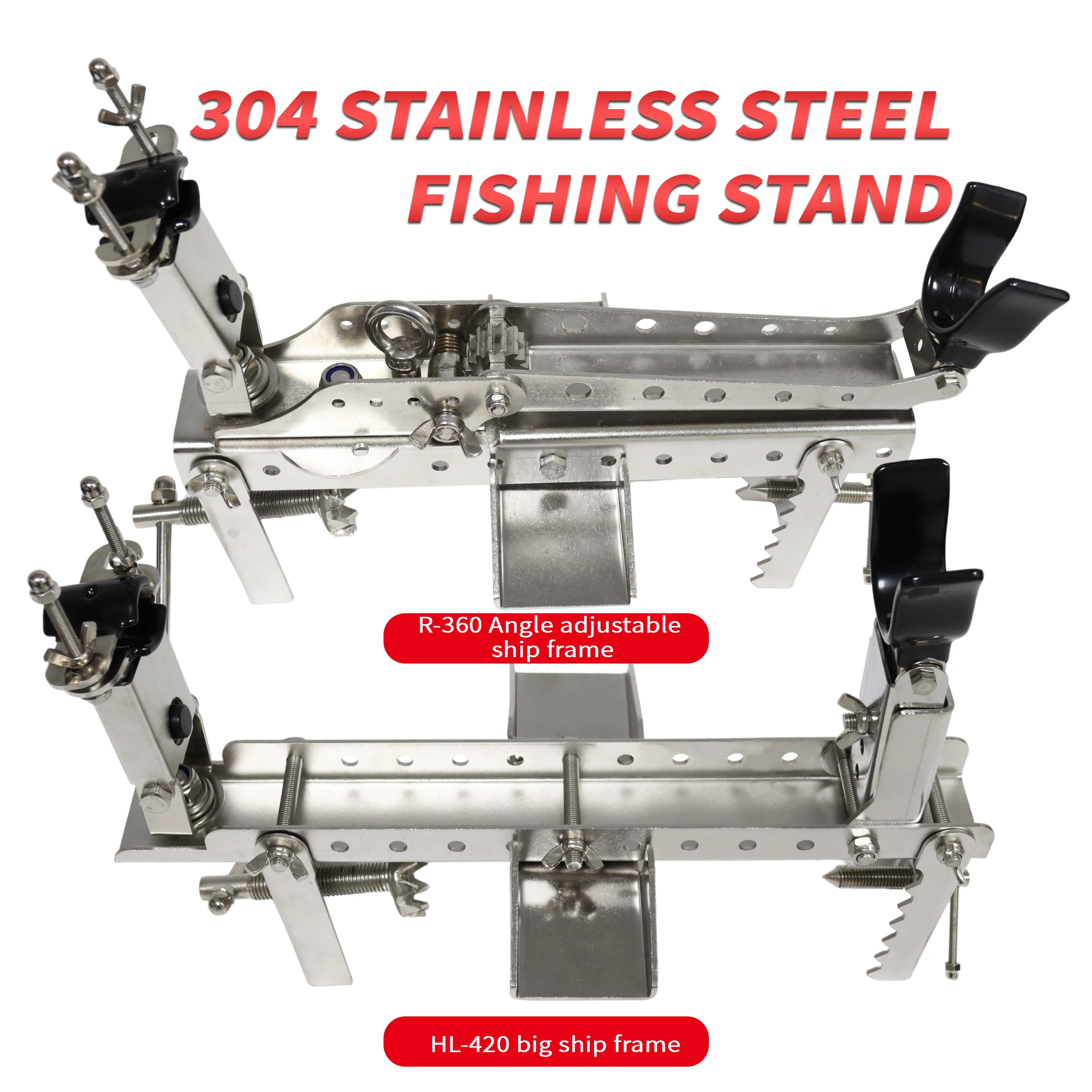 Soporte para caña de pescar de aguas profundas, soporte de gran tamaño, acero inoxidable 304, ajustable, soporte para caña de pescar en barco oceánico, aparejos de herramientas - imagen 4