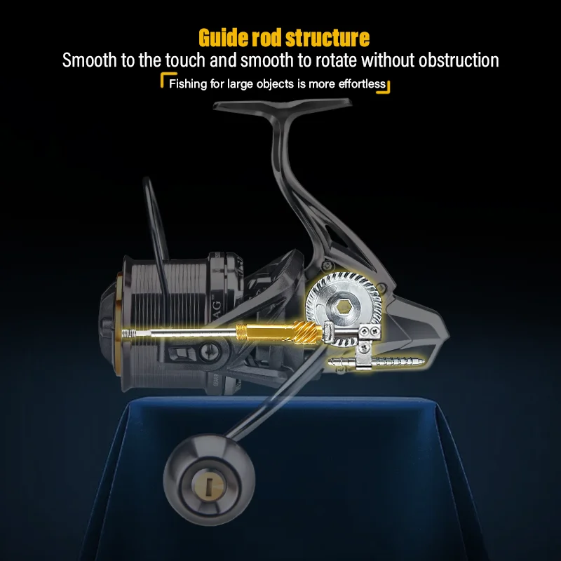 Carrete de Pesca giratorio DEUKIO de tiro largo 8000 9000 10000 12000 14000 20KG arrastre potente carrete de agarre de Metal Pesca de agua salada - imagen 3