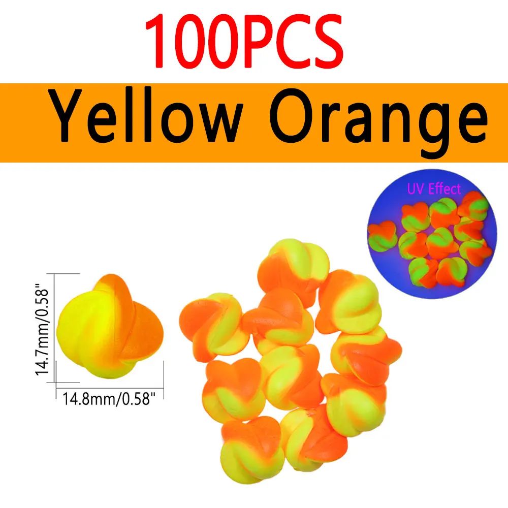 100pcs Yellow Orange