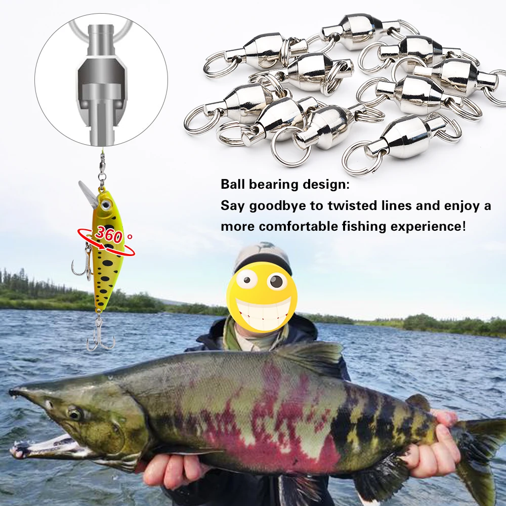 PROBEROS 10 Uds anillo en forma de ocho Luya pin de pesca en el mar rodamiento de alta velocidad conector giratorio accesorios de pesca - imagen 4
