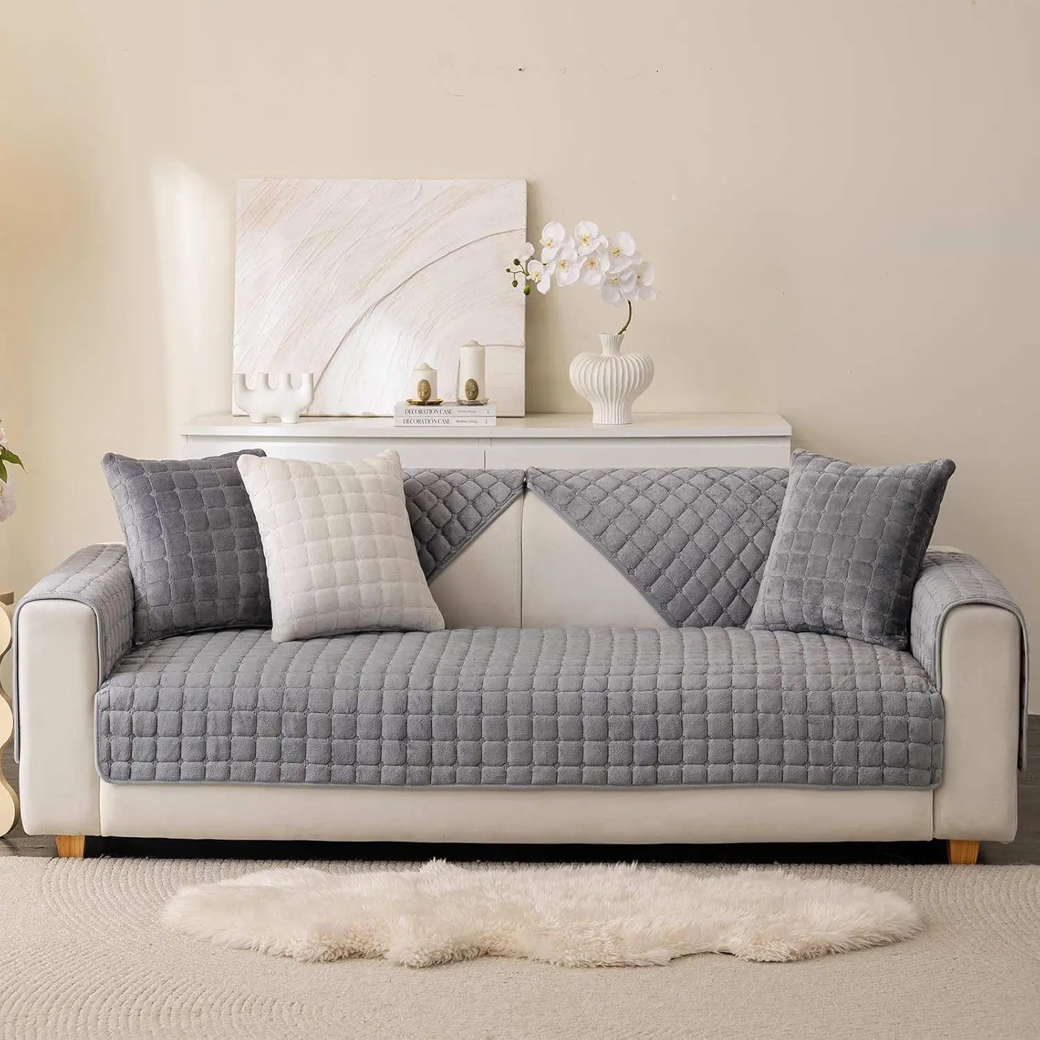 Funda de almohada de terciopelo de franela, funda de cojín decorativa suave y sólida para sofá, dormitorio, coche, hogar, 45x45cm/30x50cm, funda de almohada acogedora - imagen 2