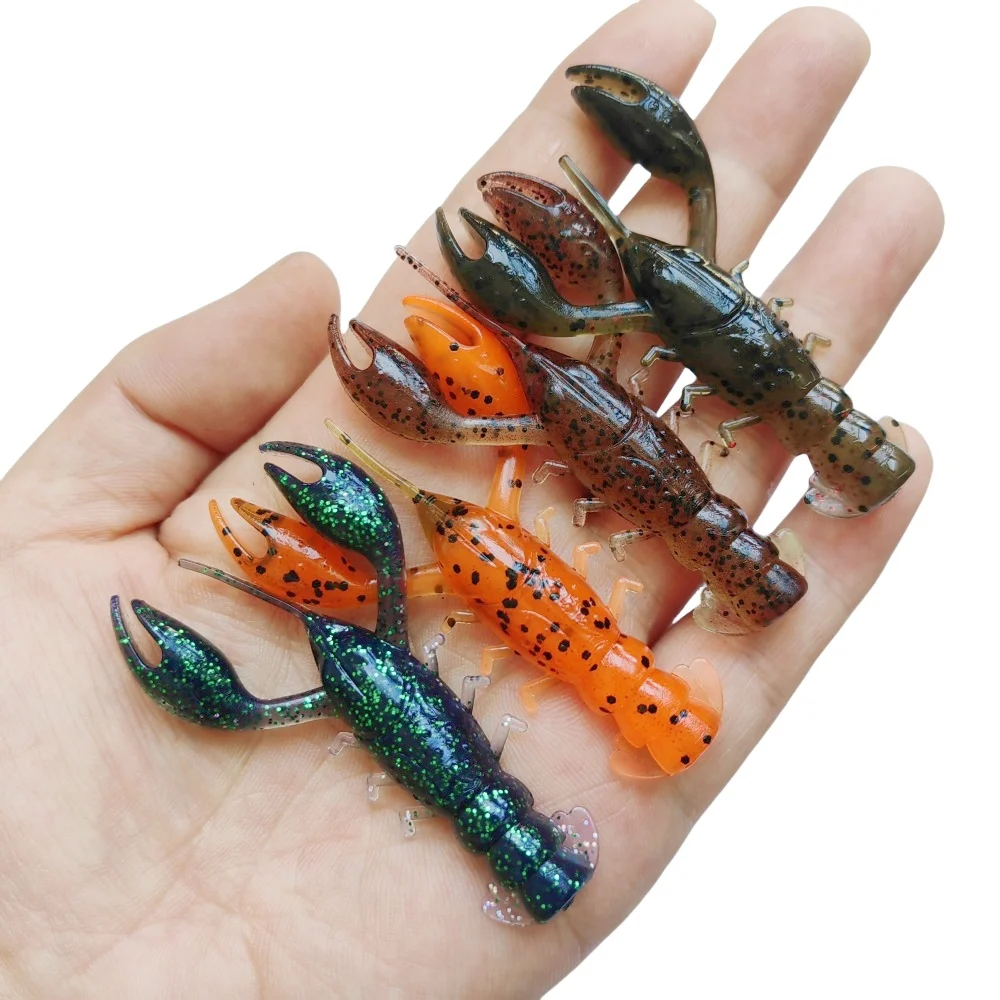 MUKUN-señuelo de pesca flotante de cangrejo, 5 uds., 65mm/4g, cebo de silicona suave, plantillas Wobbler, Swimbait Artificial, aparejos de pesca de lubina - imagen 5