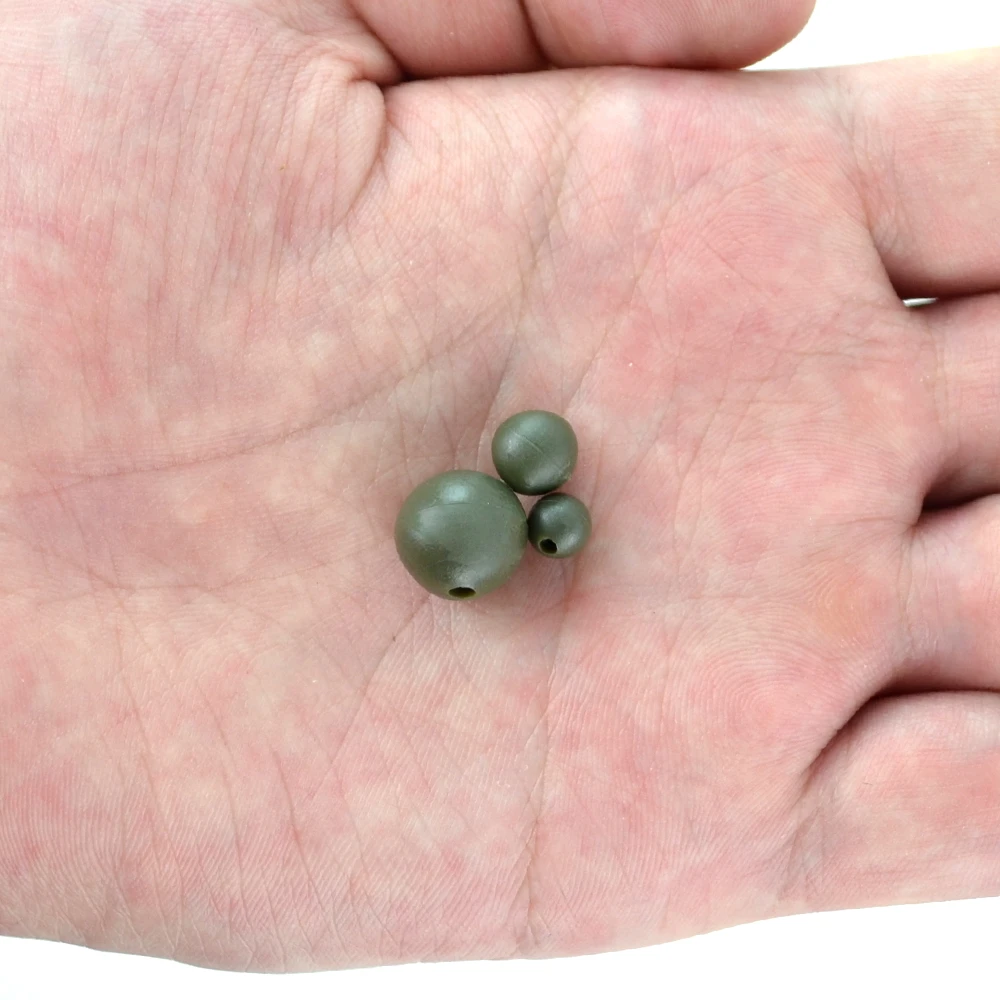 20 piezas cuentas de goma para pesca de carpa, cuentas de aparejo suave verde, aparejo Terminal de pesca AG131 - imagen 2