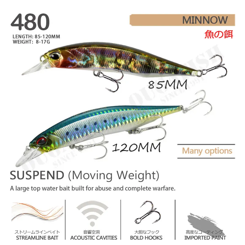 Accesorios de pesca señuelo Minnow 8-17g agua suspendido Jerkbait Wobblers Peche A La Carpe Isca Artificial Leurre carnasser Tackle - imagen 2