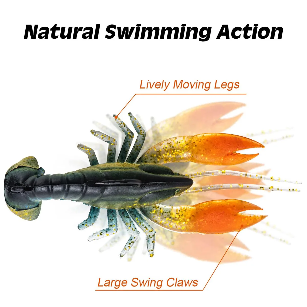 1/2/3 Uds 8cm/14g atrapa más peces con cangrejos Señuelos de pesca-cebo suave de langosta y garra para pesca en caña - imagen 4