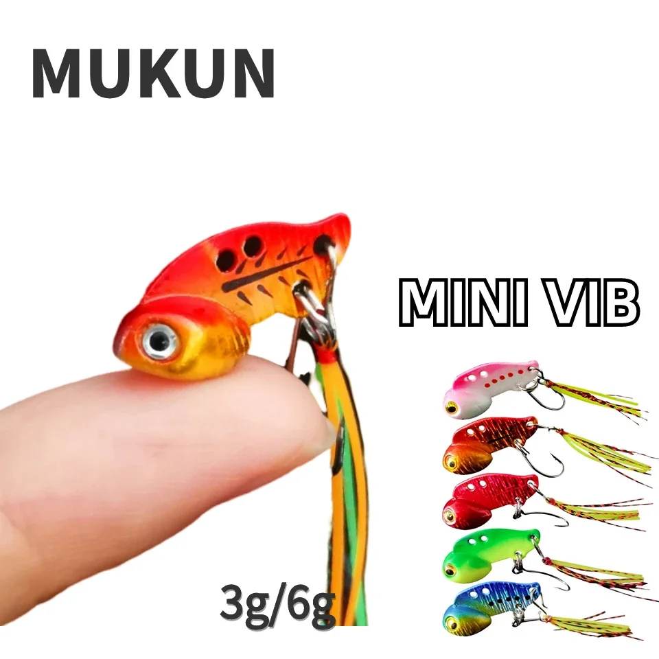 MUKUN 1 Uds Mini VIB Señuelos de Pesca 3g/6g pequeño Crankbait Spinner cebo que se hunde cebo duro Artificial pesca Takcle - imagen 2
