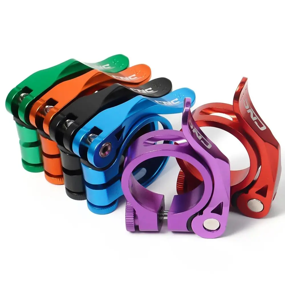 Abrazadera para tija de sillín de bicicleta de aleación de aluminio de 31,8mm/34,9mm, abrazadera de liberación rápida, tubo de sillín de aluminio, abrazadera para tija de sillín de bicicleta