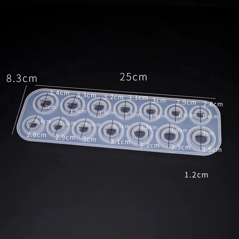 Colección de moldes de anillos hechos a mano de 14 agujeros, fabricación artesanal de anillos, joyería, molde de silicona, molde de epoxi de cristal, resina epoxi para fabricación de joyas - imagen 5