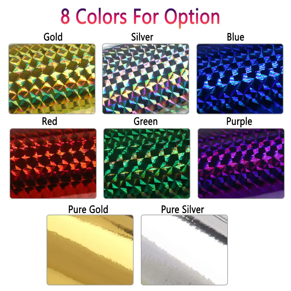 Bimoo-película adhesiva holográfica, cinta de Flash, señuelo de pesca DIY, señuelo de plantilla, piel de calamar, cebos duros de Metal, cebo sabiki, atado de moscas - imagen 3