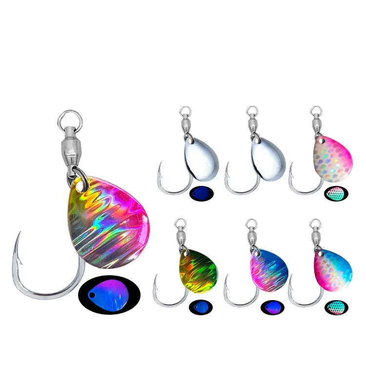 UV Lichtgevende Jigginghaak met wartels en meshulphaak zeebaars Spaanse makreel kunstaas scherpe zeehaken