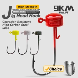 9KM 5 uds Ned anzuelo con cabeza de anzuelo sin malezas cabeza de peso en forma de baño para Crappie señuelo de pesca de lubina de agua dulce