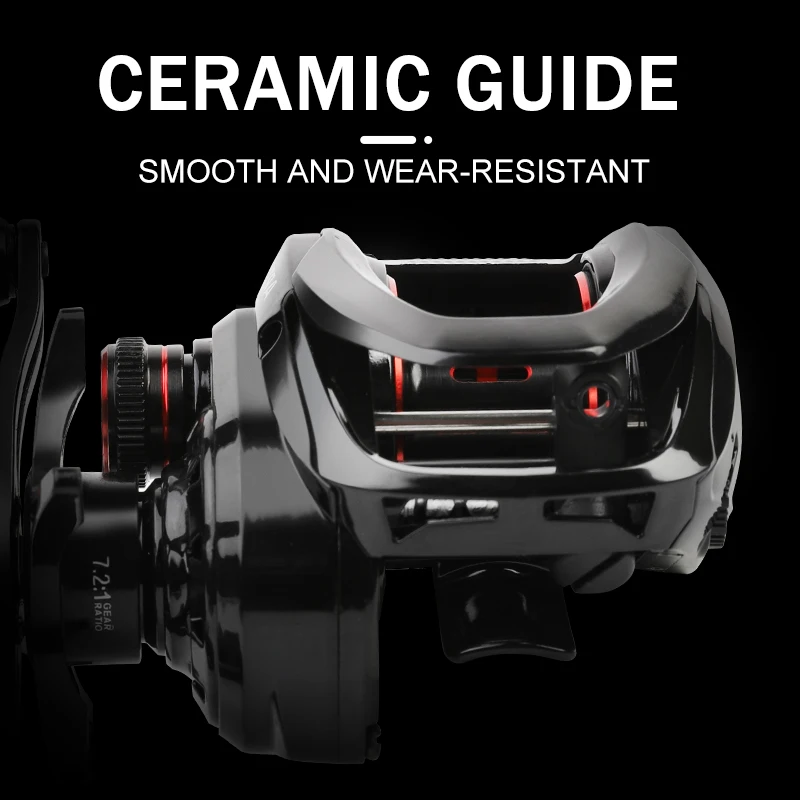 Carrete de pesca BILLINGS, carrete de Baitcasting de arrastre máximo de 8KG con sistema de frenado magnético, relación de engranaje 7,2: 1 para señuelo de agua dulce - imagen 4