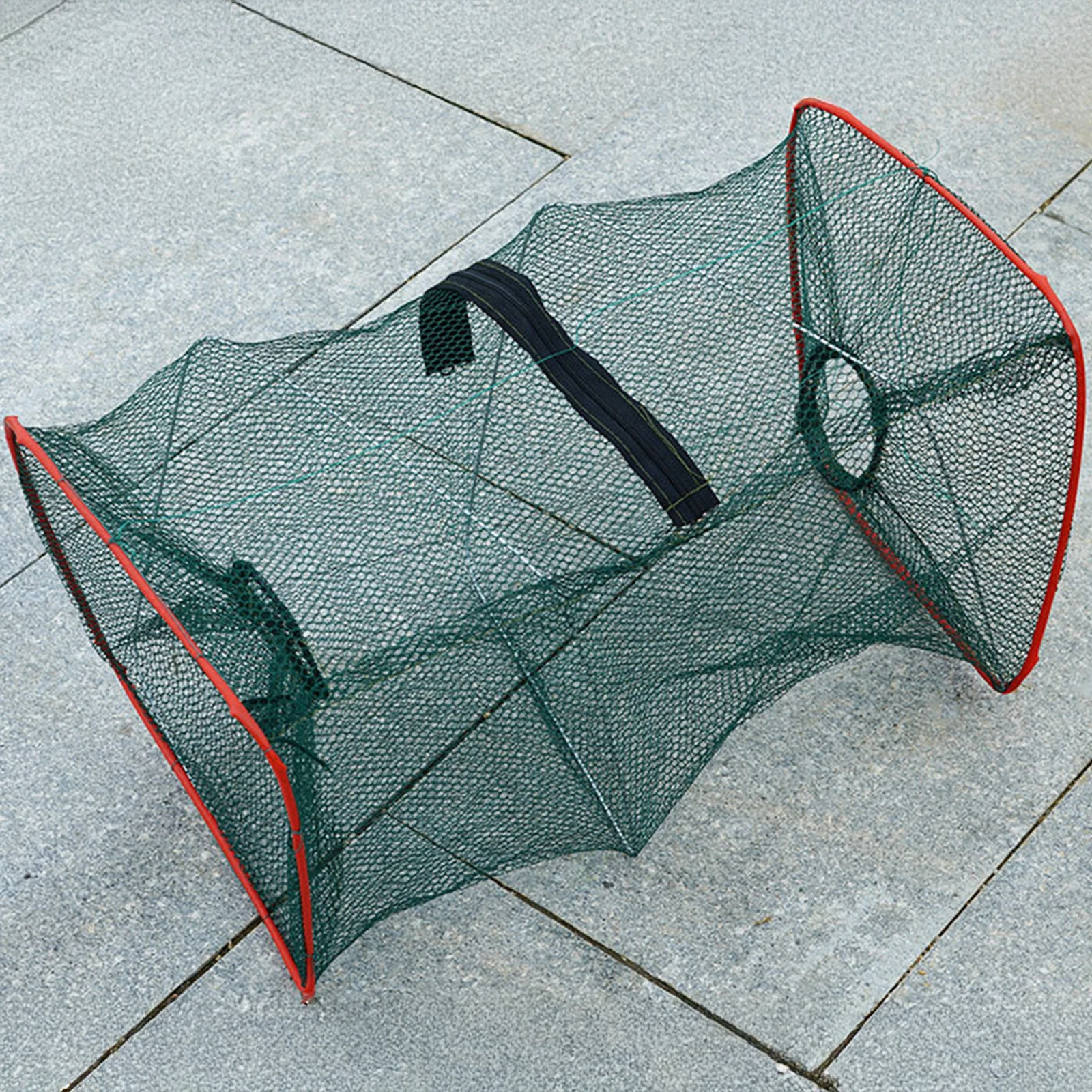 Red de pesca L46/65cm, jaula de nailon duradera para camarones y cangrejos, bolsa larga portátil, red de pesca para carpa, cruciana, Tilapia, aparejos de pesca - imagen 4