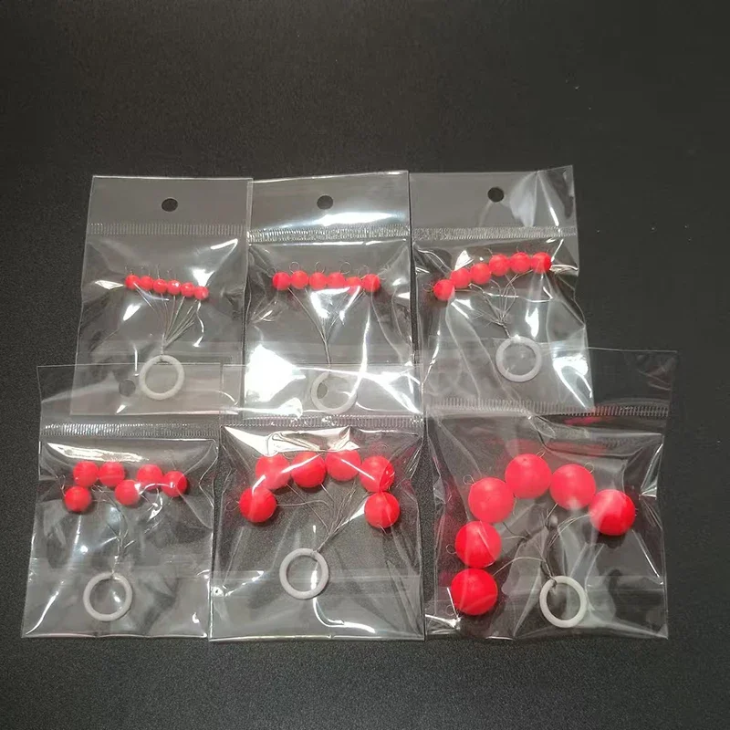 30 paquetes/lote flotador de siete estrellas con forma de bola roja 00 #   0 #   1 #   2 #   3 #   4 #   5 #   Flotador de pesca de agua dulce redondo de 5mm-15mm boya de 5mm-15mm A638 - imagen 2